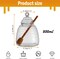 16.9 Oz Honey Pot with Dipper, Glass Honey Jar and Dipper Set, Honey Dispenser, Beehive Honey Pot for Store Honey and Syrup(wooden stick)